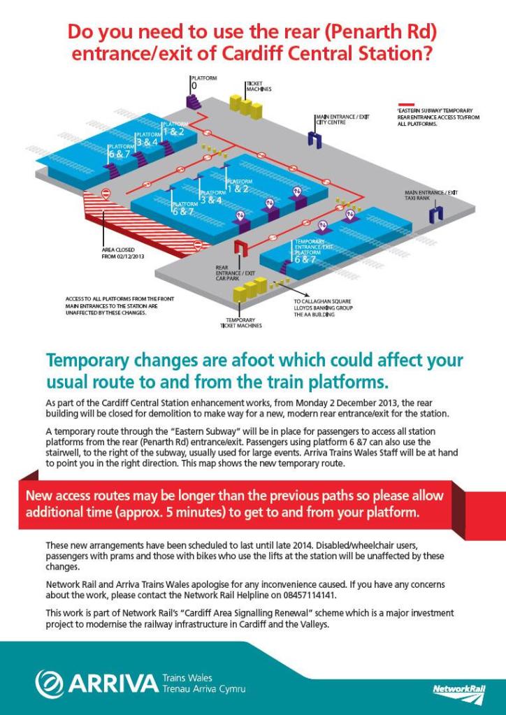 Cardiff Central entrance changes